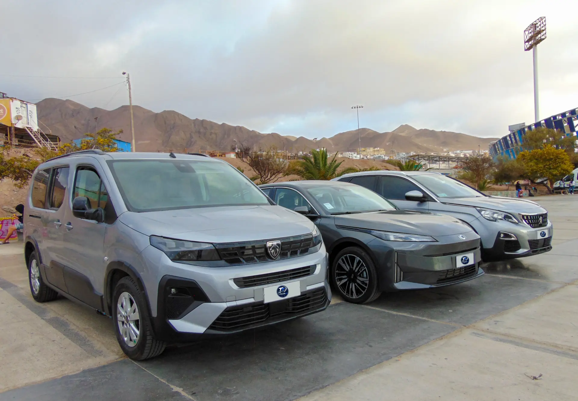 Vehículos de la flota de TTRANS SpA estacionados juntos en Antofagasta